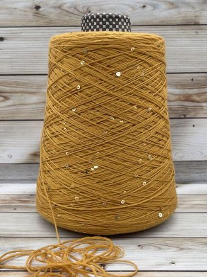 Пряжа для вязания 100 гр, Paillettes 100% меринос 500м/100гр Темная горчица