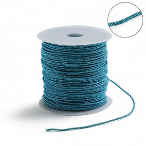 Проволока для плетения в обмотке Люрекс, d=1.5мм, L=100м, цвет голубой