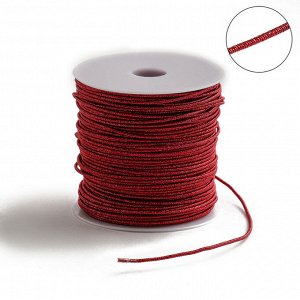 Проволока для плетения в обмотке Люрекс, d=2мм, L=100м, цвет красный
