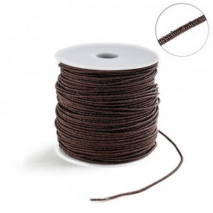 Проволока для плетения в обмотке Люрекс, d=2мм, L=100м, цвет темно-коричневый