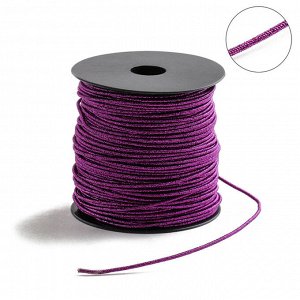 Проволока для плетения в обмотке Люрекс, d=2мм, L=100м, цвет фиолетовый
