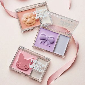 Палетка для сияния кремовые румяна+хайлайтер Black Rouge Dewy Whip Cheek And Beam #DW03 Tangerine, 11.5г