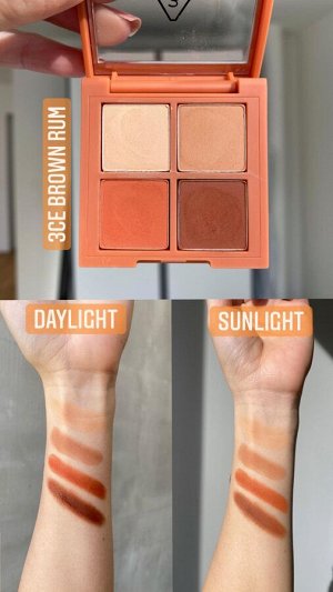 3CE Stylenanda Палетка теней для век 4 цвета Eye Color Palette Mini Multi Brown Rum, 3,5 гр