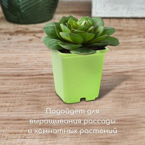 Горшок для рассады, 500 мл, d = 9 см, h = 9,5 см, салатовый, 6 шт