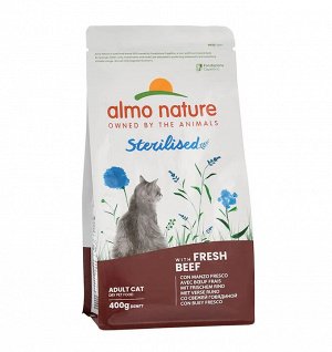Сухой корм Almo Nature для кастрированных кошек Говядина и рис. 400 гр. Холистик. Италия-Россия