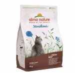 Сухой корм Almo Nature для кастрированных кошек Говядина и рис. 2 кг. Холистик. Италия-Россия