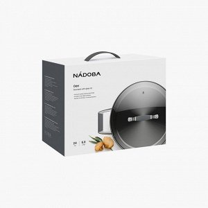 Кастрюля со стеклянной крышкой, 24 см/6 л., NADOBA, серия ODRI