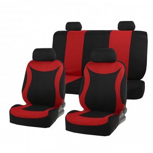 Авточехлы на сиденья TORSO Premium универсальные, 8 предметов, чёрно-красный AV-23