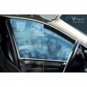 Ветровики Vinguru Hyundai Elantra HD 2006-2011 сед накладные скотч к-т 4 шт., материал акрил