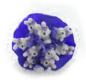 1136 арт. Букет из мягких игрушек - фиолетовый