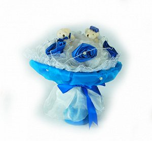 1068 арт. Букет из мягких игрушек - синий - синие цветы