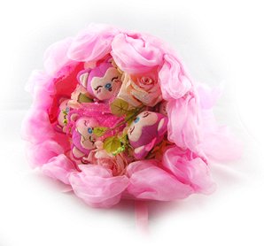 1125 арт. Букет из мягких игрушек - розовый