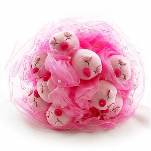 992 арт. Букет из мягких игрушек - розовый