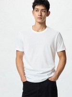 UNIQLO - однотонная футболка унисекс с круглым вырезом - 00 WHITE