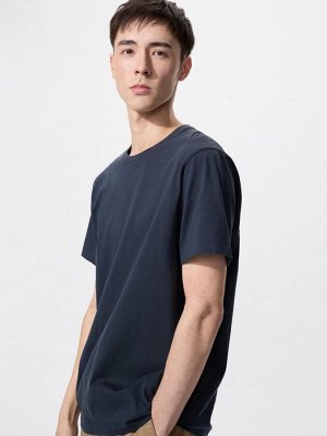 UNIQLO - мужская футболка из хлопка SUPIMA с круглым вырезом - 69 NAVY
