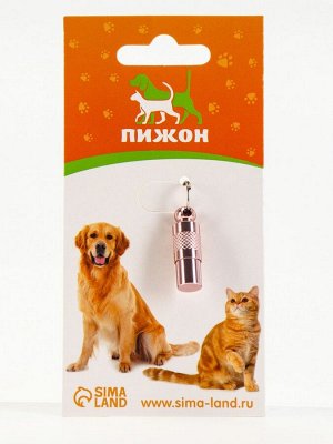 Адресник-капсула под записку, 0,9 х 2,75 см, розовый
