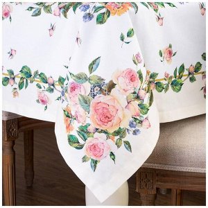 Скатерть Винтаж 140x180 см, Кремовая, 100% Хлопок с Пропиткой, Твил, 1 шт.