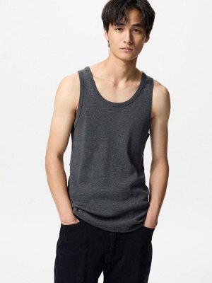 UNIQLO - мужская майка базового цвета в рубчик с функцией Dry