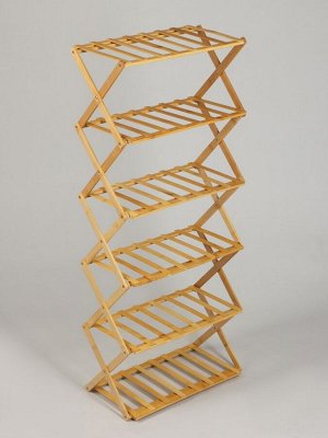 Подставка для цветов Greengo, 6 полок, 50x25x110 см, напольная, бамбук