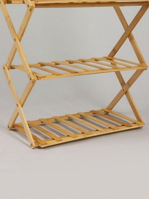 Подставка для цветов Greengo, 3 полки, 50x25x46 см, напольная, бамбук