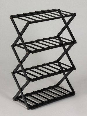 Подставка для цветов Greengo, 4 полки, 50x25x68 см, напольная, бамбук, чёрная