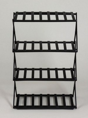 Подставка для цветов Greengo, 4 полки, 50x25x68 см, напольная, бамбук, чёрная