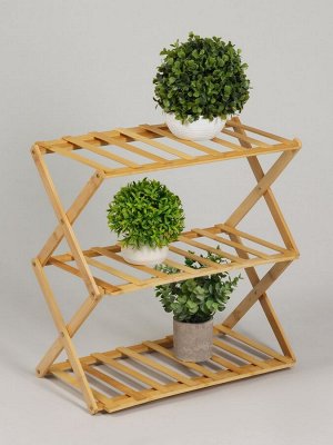 Подставка для цветов Greengo, 3 полки, 50x25x46 см, напольная, бамбук
