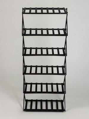 Подставка для цветов Greengo, 6 полок, 50x25x110 см, напольная, бамбук, чёрная