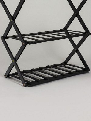 Подставка для цветов Greengo, 3 полки, 50x25x46 см, напольная, бамбук, чёрная