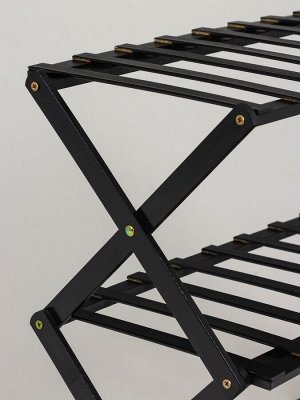Подставка для цветов Greengo, 6 полок, 50x25x110 см, напольная, бамбук, чёрная