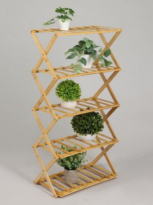 Подставка для цветов Greengo, 5 полок, 50x25x89 см, напольная, бамбук