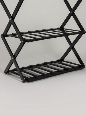 Подставка для цветов Greengo, 6 полок, 50x25x110 см, напольная, бамбук, чёрная