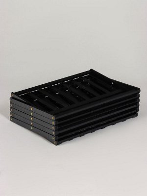 Подставка для цветов Greengo, 6 полок, 50x25x110 см, напольная, бамбук, чёрная