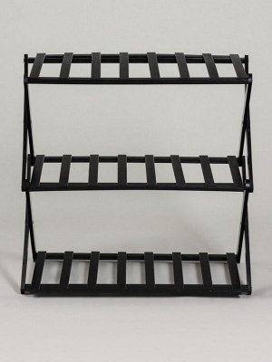 Подставка для цветов Greengo, 3 полки, 50x25x46 см, напольная, бамбук, чёрная