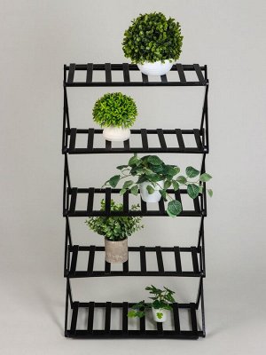 Подставка для цветов Greengo, 5 полок, 50?25?89 см, напольная, бамбук, чёрная