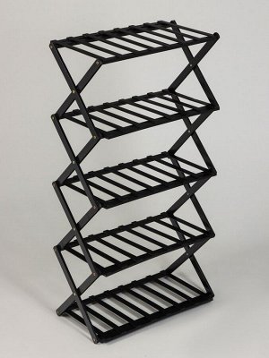 Подставка для цветов Greengo, 5 полок, 50x25x89 см, напольная, бамбук, чёрная