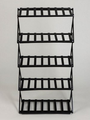 Подставка для цветов Greengo, 5 полок, 50x25x89 см, напольная, бамбук, чёрная