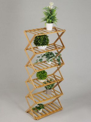 Подставка для цветов Greengo, 6 полок, 50x25x110 см, напольная, бамбук