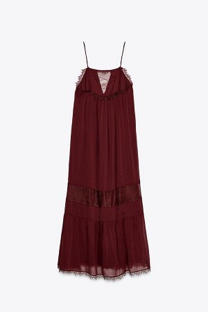 платье ЦВЕТ как на первом фото Контрастное мини-платье из кружева (ABGESETZTES MINI-SPITZENKLEID) Платье с прямым вырезом горловины, кружевной каймой и узкими бретелями. внутренняя подкладка. Сочетани