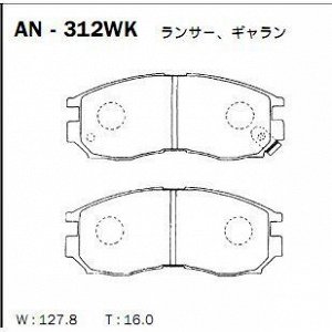 Колодки тормозные Akebono дисковые, арт. AN-312WK