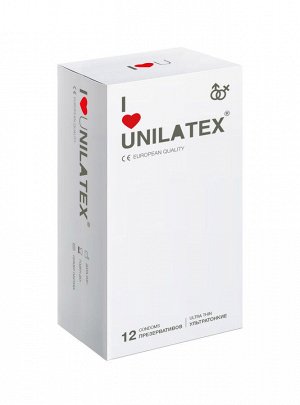 ПРЕЗЕРВАТИВЫ UNILATEX "ULTRA THIN" ультратонкие, 12 шт., арт. 3015