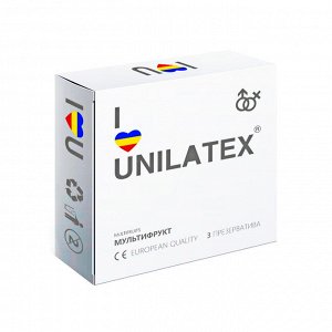 ПРЕЗЕРВАТИВЫ UNILATEX "MULTIFRUITS" цветные ароматизированные, 3 шт., арт. 3003