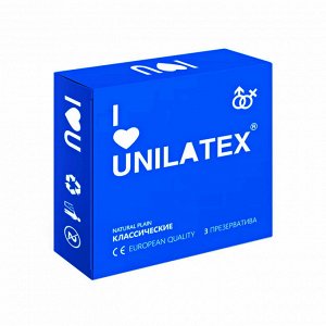 ПРЕЗЕРВАТИВЫ UNILATEX "NATURAL PLAIN" классические, 3 шт.