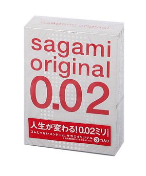 ПРЕЗЕРВАТИВЫ SAGAMI ORIGINAL 0.02 №3 полиуретановые, ультратонкие, гладкие