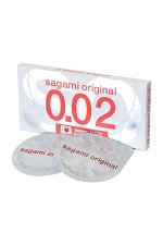 ПРЕЗЕРВАТИВЫ ПОЛИУРЕТАНОВЫЕ SAGAMI ORIGINAL 0.02 УЛЬТРАТОНКИЕ,ГЛАДКИЕ №2