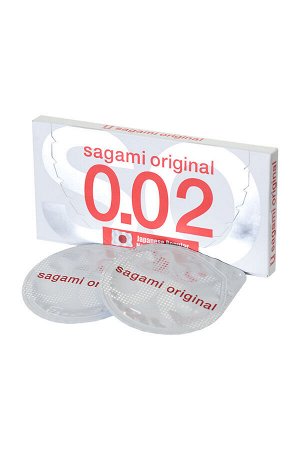 ПРЕЗЕРВАТИВЫ ПОЛИУРЕТАНОВЫЕ SAGAMI ORIGINAL 0.02 УЛЬТРАТОНКИЕ,ГЛАДКИЕ №2