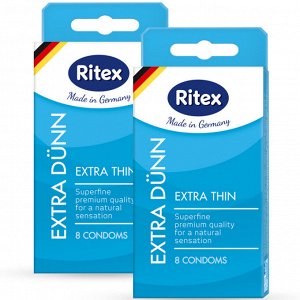 ПРЕЗЕРВАТИВЫ "RITEX EXTRA DUNN № 8" (УЛЬТРАТОНКИЕ), 8 штук