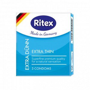 ПРЕЗЕРВАТИВЫ "RITEX EXTRA DUNN № 3" (УЛЬТРАТОНКИЕ), 3 штуки