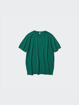 UNIQLO - однотонный свитер с короткими рукавами - 54 GREEN