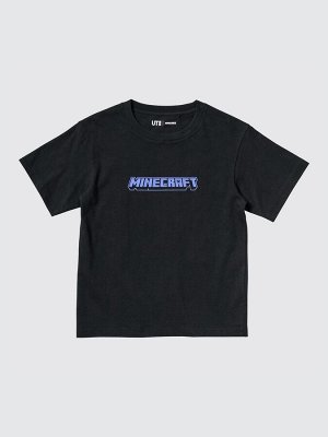 UNIQLO UT - детская футболка Minecraft из хлопка - 09 BLACK